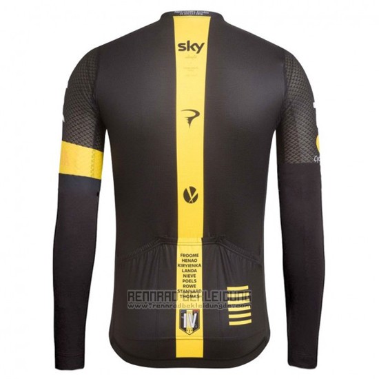 2016 Fahrradbekleidung Sky Gelb Trikot Langarm und Tragerhose - zum Schließen ins Bild klicken